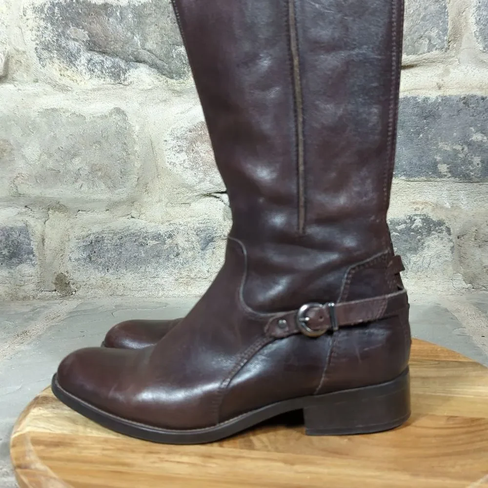 LAVORAZIONE Artigianale Brown leather riding‎ boots size 36